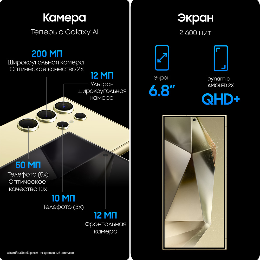 Смартфон Samsung Galaxy S24 Ultra 12 Гб/1 Тб 5G Желтый: купить по цене ...