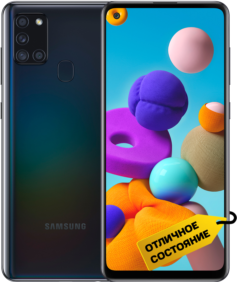 Смартфон Samsung Galaxy A21s 3/32Gb Черный «Отличное состояние»:  технические характеристики и описание – Интернет – магазин МТС