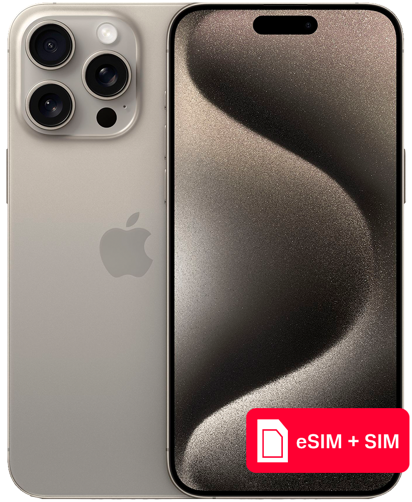 Смартфон Apple iPhone 15 Pro Max 1Tb eSIM + SIM Натуральный титан: купить  по цене 194 990 рублей в интернет магазине МТС