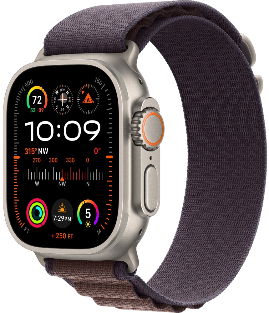 Часы Apple Watch Ultra 2 GPS 49мм корпус из титана + ремешок alpine loop  Индиго: купить по цене 94 490 рублей в интернет магазине МТС