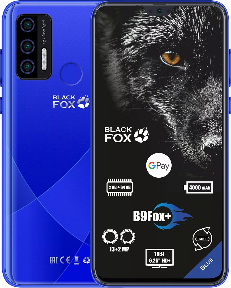 Смартфон Black Fox B9 Fox+ 2/64Gb Azure: технические характеристики и  описание – Интернет – магазин МТС