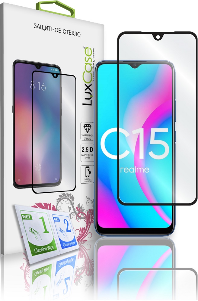 Какое защитное стекло установлено в смартфоне realme c15