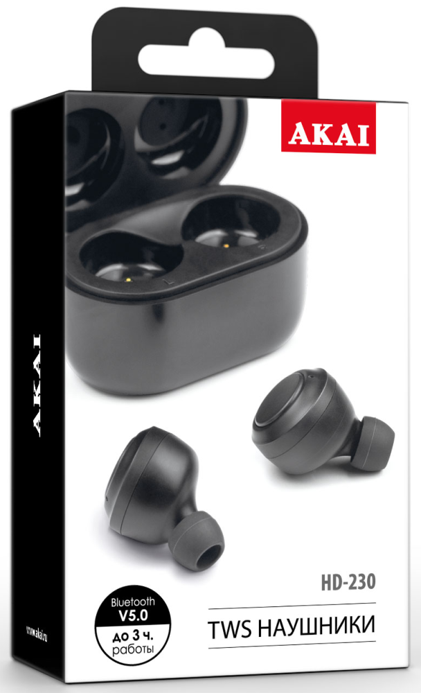 Беспроводные наушники Akai TWS HD-230 Black: купить по выгодной цене в ...