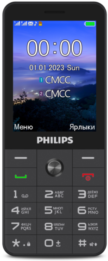 Мобильный телефон Philips Xenium E6808 Черный: технические ...