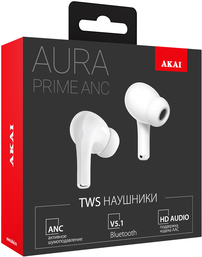 Беспроводные наушники Akai HD-277 AURA PRIME ANC Белые: купить по ...