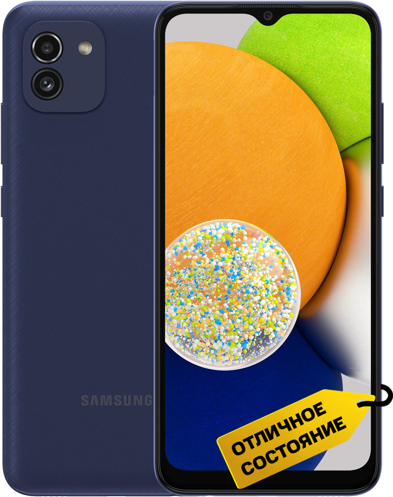 Смартфон Samsung Galaxy A03 4/64Gb Синий «Отличное состояние»: технические  характеристики и описание – Интернет – магазин МТС