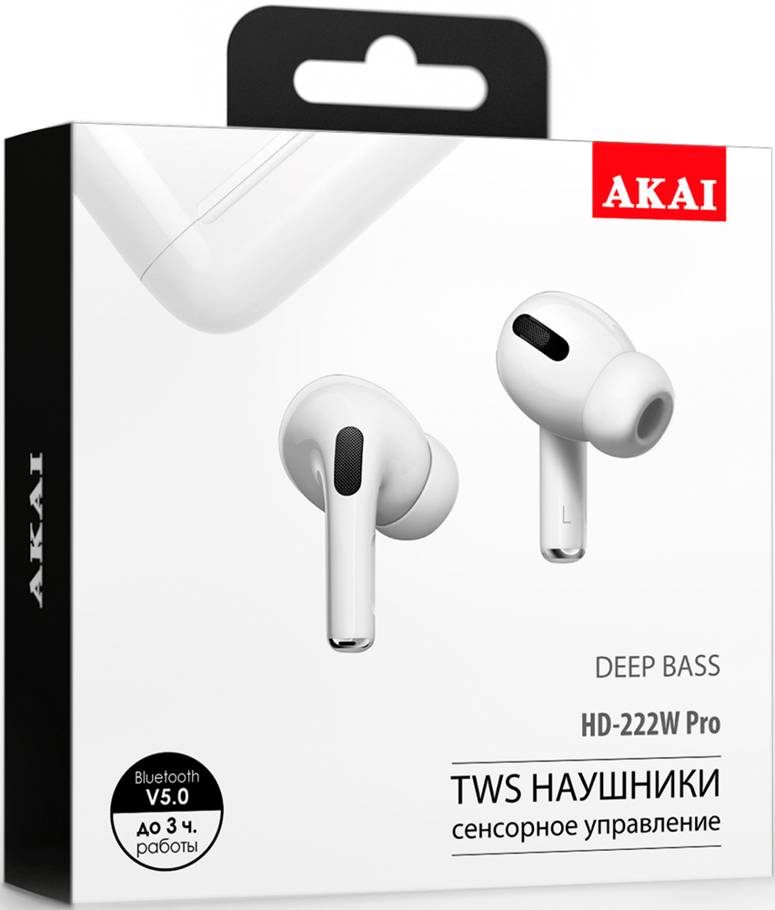 Отзывы на Беспроводные наушники Akai HD-222W TWS PRO White -  Интернет-Магазин МТС