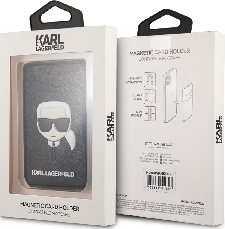 Картхолдер Karl Lagerfeld Wallet Cardslot Magsafe Saffiano Karl's head ...