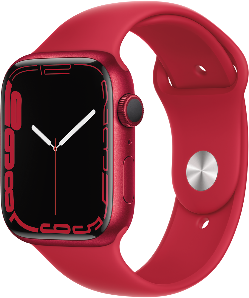 Apple Watch Series 7 GPS 45мм корпус из алюминия Красный + ремешок Красный (MKN93RU/A)
