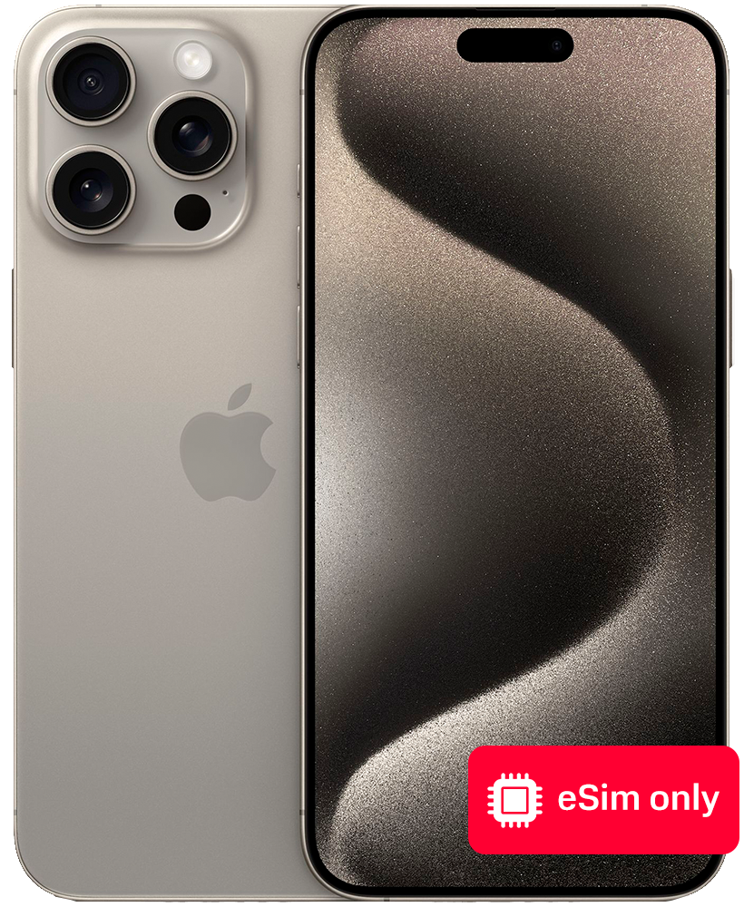 Смартфон Apple iPhone 15 Pro Max 256Gb eSIM only Натуральный титан: купить  по цене 159 990 рублей в интернет магазине МТС