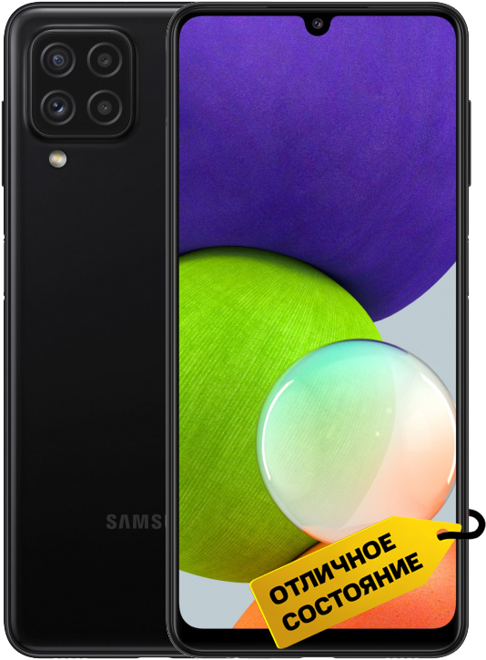 Смартфон Samsung Galaxy A22 4/128Gb Чёрный «Отличное состояние»: купить ...