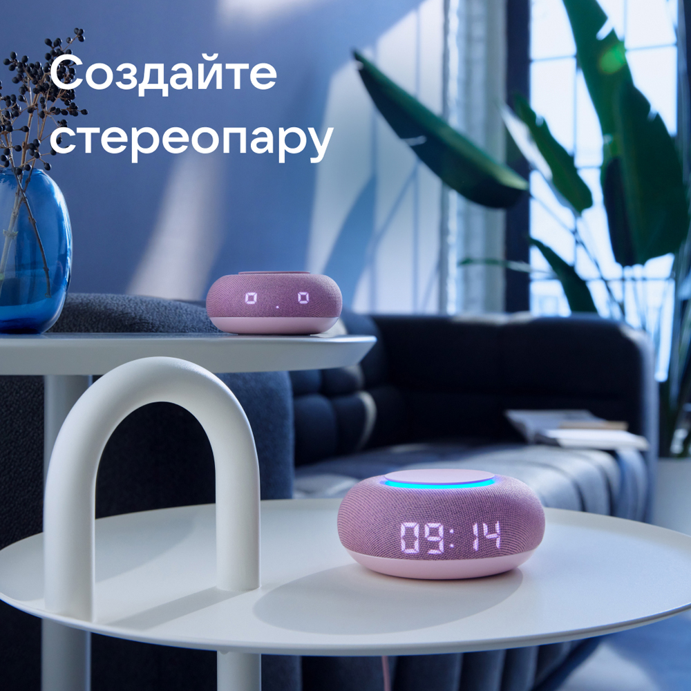 Умная колонка VK Капсула Мини с голосовым помощником Марусей, Розовая ...