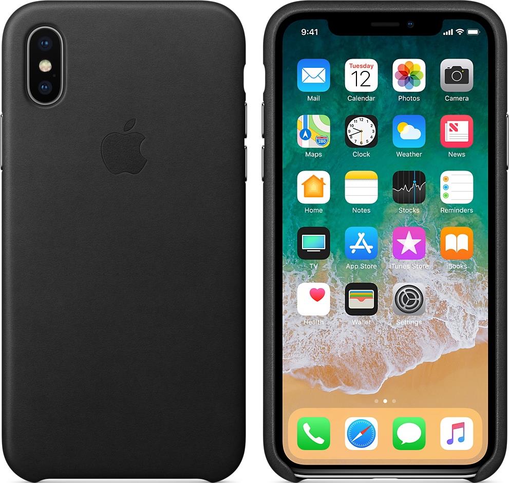 Клип-кейс Apple iPhone X кожаный черный: купить по цене 99 рублей в  интернет магазине МТС