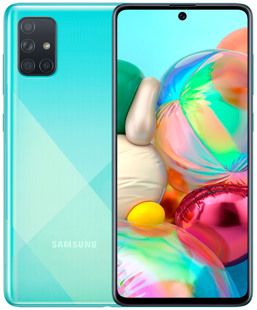 Смартфон Samsung Galaxy A71 6/128Gb Blue: купить по цене 7 990 рублей в  интернет магазине МТС