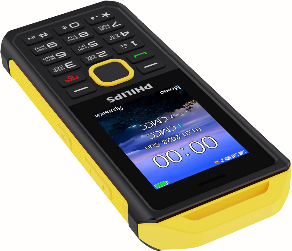 Мобильный телефон Philips Xenium E2317 Dual sim Желто-черный: купить по цене  4 490 рублей в интернет магазине МТС