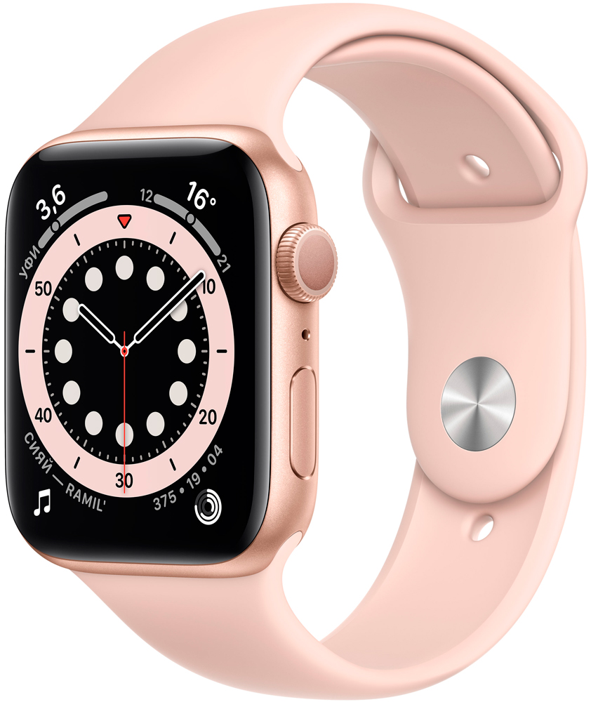 Apple Watch Series 6 GPS 44мм корпус из алюминия розовый + ремешок розовый (M00E3RU/A)