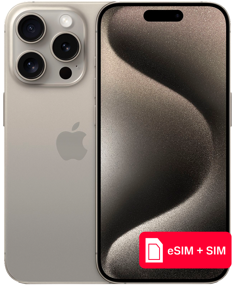 Смартфон Apple iPhone 15 Pro 128Gb eSIM + SIM Натуральный титан:  технические характеристики и описание – Интернет – магазин МТС