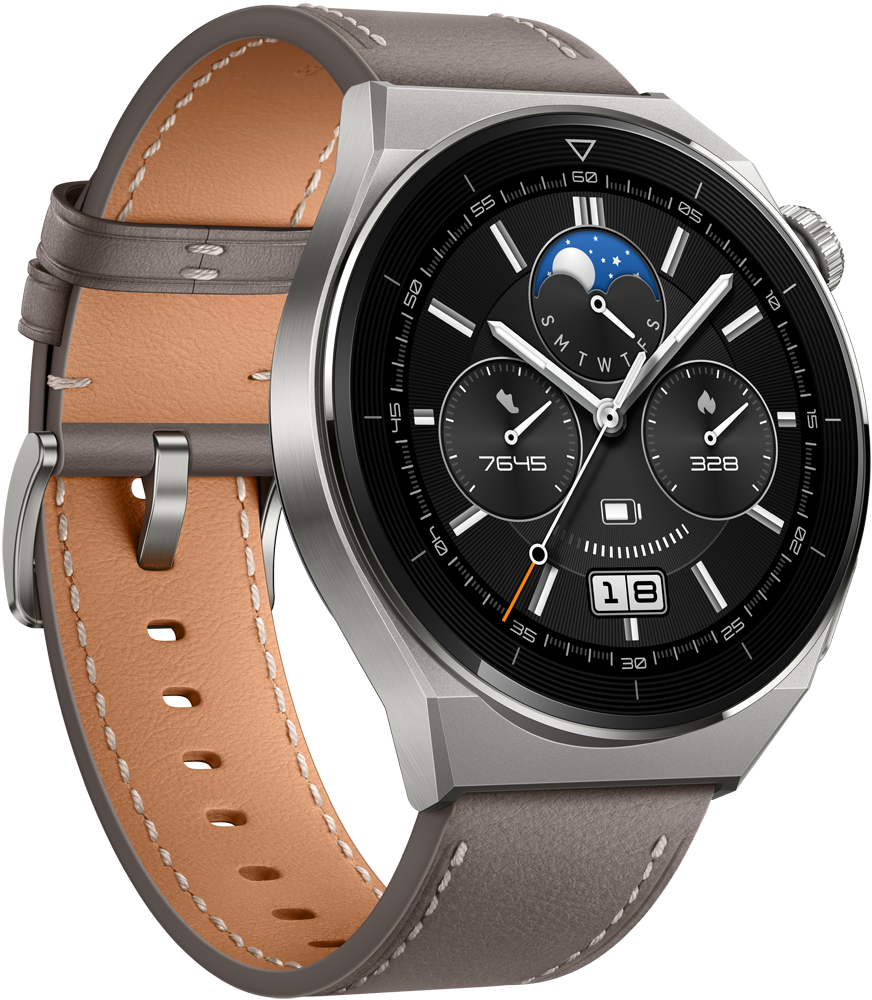 Часы HUAWEI Watch GT 3 Pro кожаный ремешок Серые (Odn-B19V): купить по ...