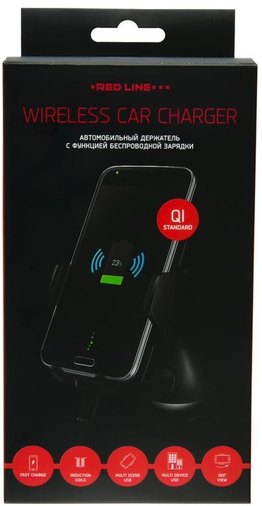 Держатель смартфона с функцией беспроводной зарядки arroys vent w1 auto black