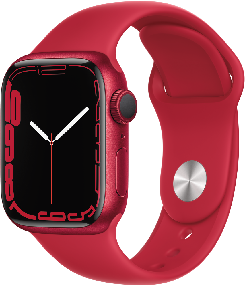 Apple Watch Series 7 GPS 41мм корпус из алюминия красный + ремешок Красный (MKN23RU/A)