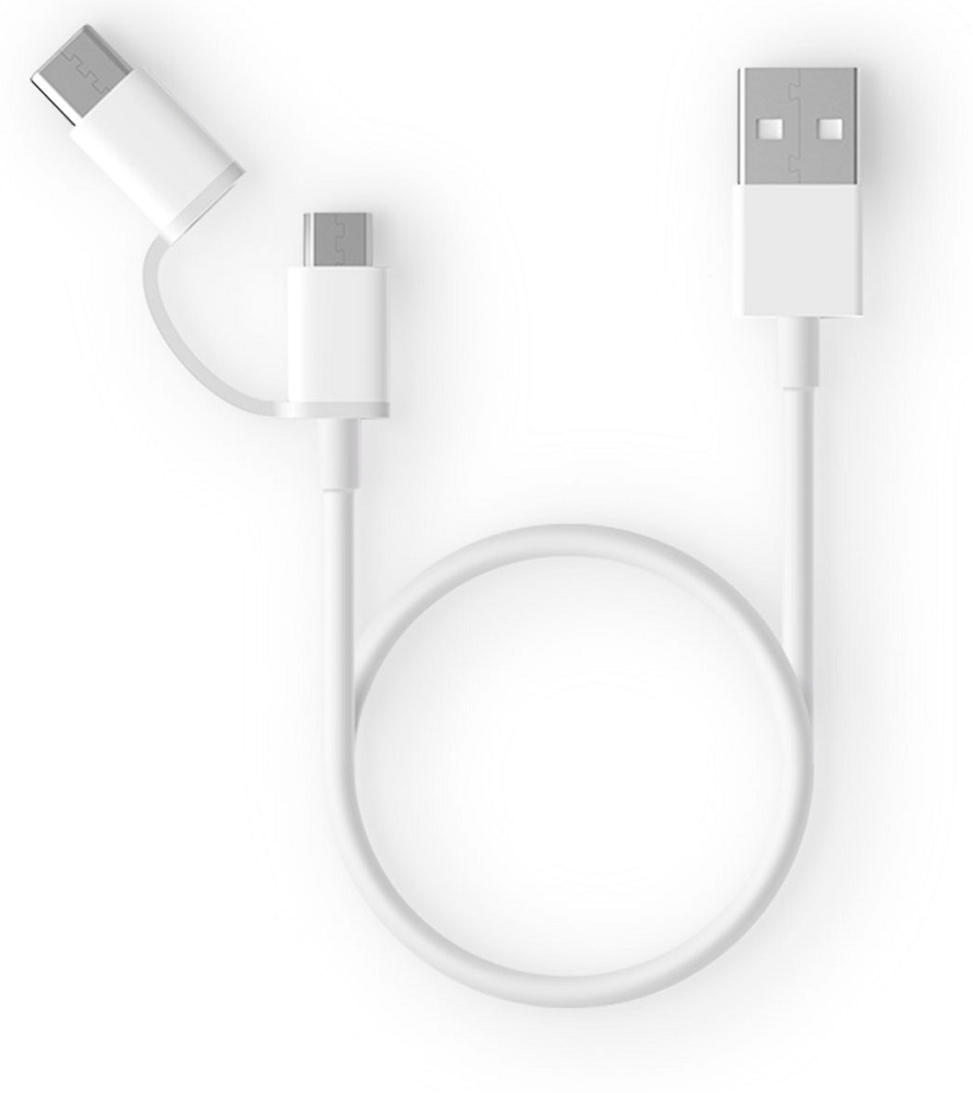 Дата-кабель Xiaomi Mi 2-in-1 microUSB B/USB Type-C/USB A 1м White: купить  по цене 290 рублей в интернет магазине МТС