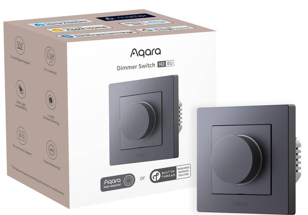 Умный диммер Aqara H2 EU Серый (KD-R01D): купить по цене 4 490 рублей в ...