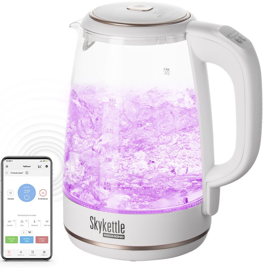 Умный чайник Redmond SkyKettle RK-G203S White: купить по цене 3 690 рублей  в интернет магазине МТС