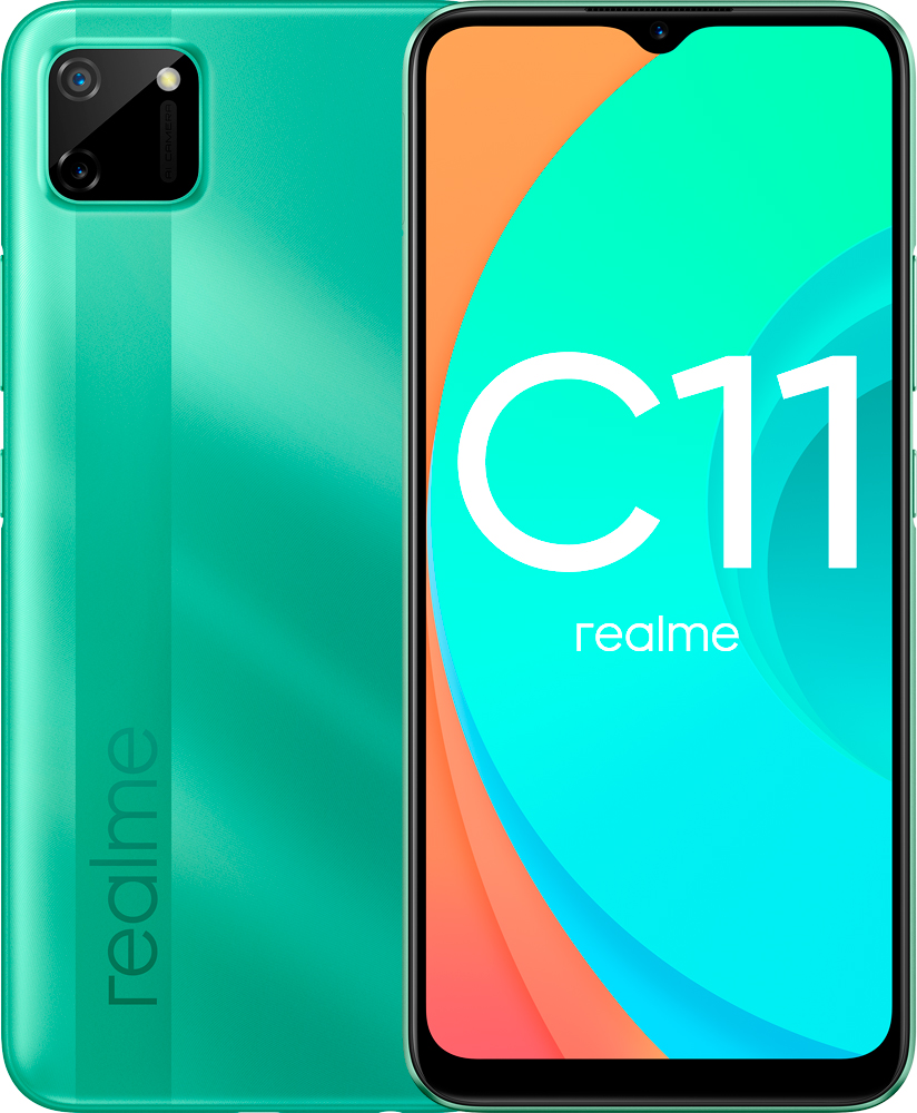 Смартфон Realme C11 2/32Gb Mint Green: купить по цене 8 990 рублей в  интернет магазине МТС