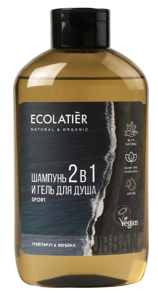 Мужской гель для душа и шампунь Ecolatier Urban грейпфрут и вербена 2 в ...