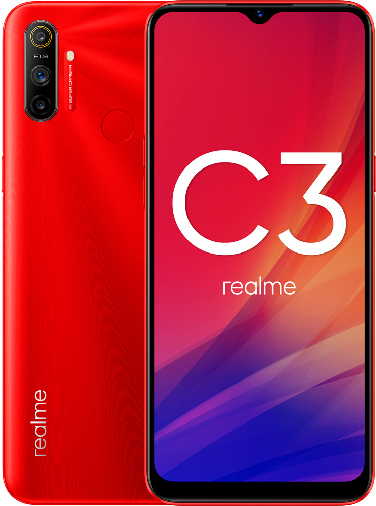 Смартфон Realme C3 3/64Gb Red: купить по цене 6 990 рублей в интернет ...