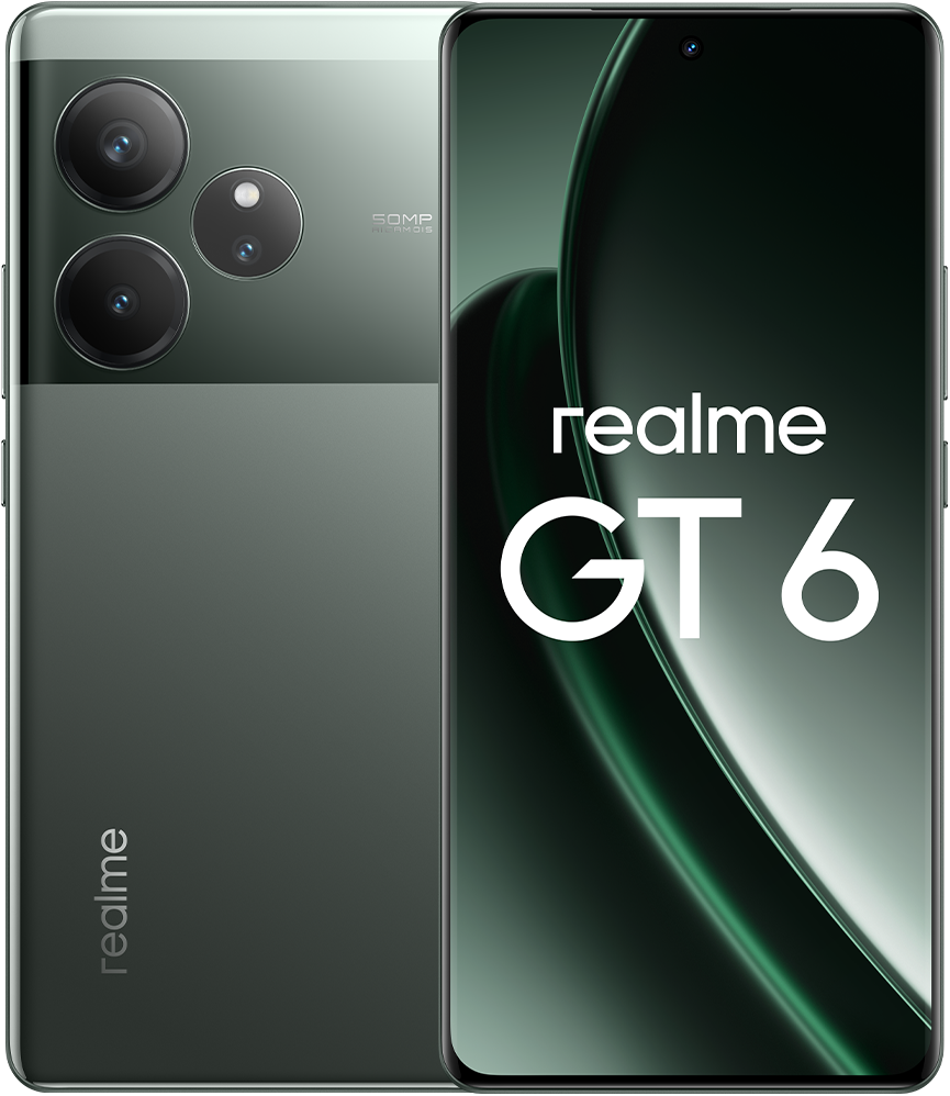 Смартфон realme GT 6 12/256 Гб Зеленый туман: купить по цене 69 990 рублей  в интернет магазине МТС