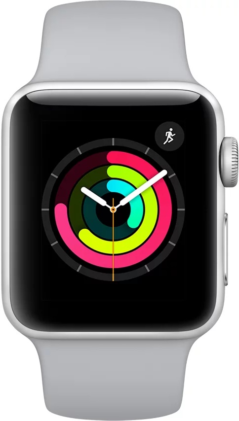 Часы Apple Watch Series 3 38 мм серебряный + ремешок дымчатый (MQKU2RU ...