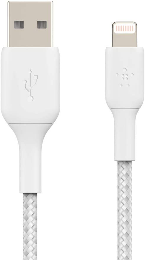 Дата-кабель Belkin CAA002bt1MWH USB A-Lightning 1м плетеный White ...