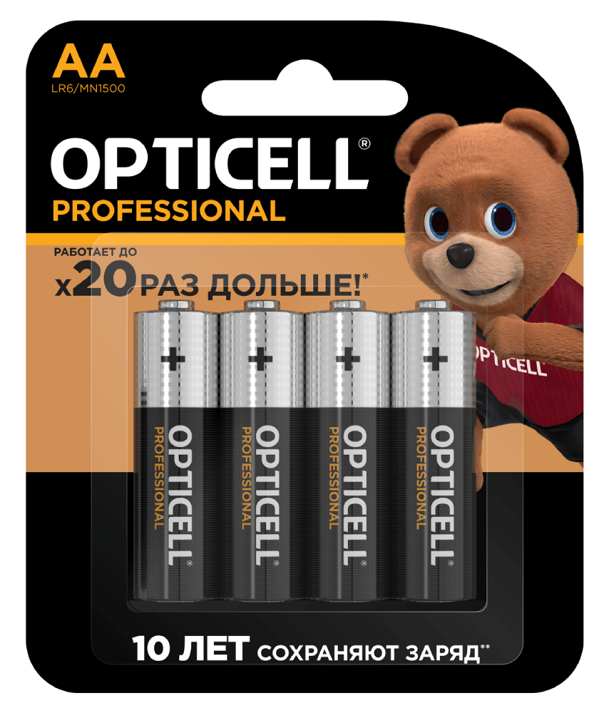 Батарея Opticell Professional батарейки AA 4 шт: технические характеристики  и описание – Интернет – магазин МТС