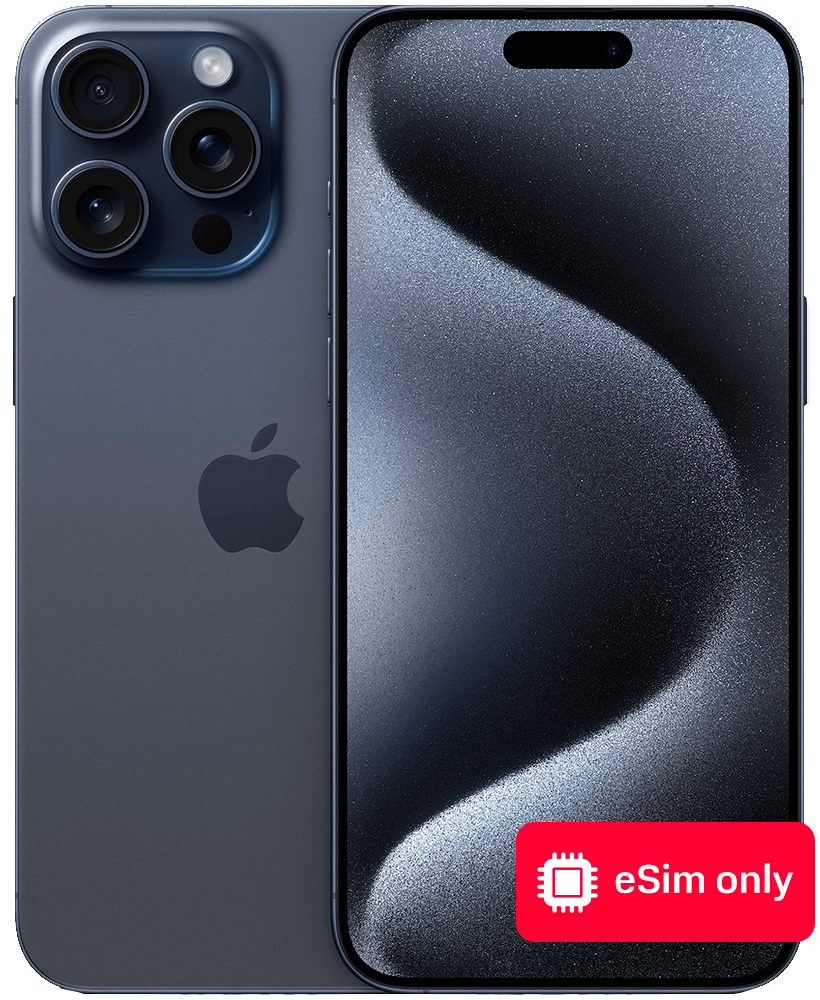 Смартфон Apple iPhone 15 Pro Max 256Gb eSIM only Синий титан: купить по  цене 150 990 рублей в интернет магазине МТС