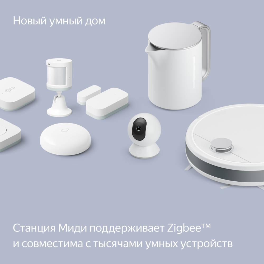 Умная колонка Яндекс Станция Миди с Zigbee Малиновая: купить по цене 14 ...