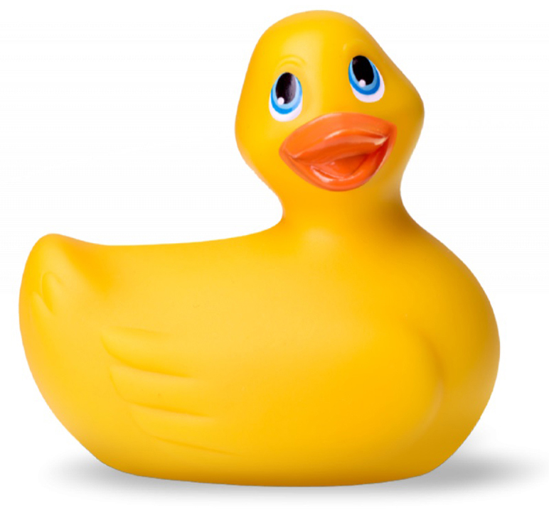 Вибратор-уточка Big Teaze Toys I Rub My Duckie 2.0, черно-белый