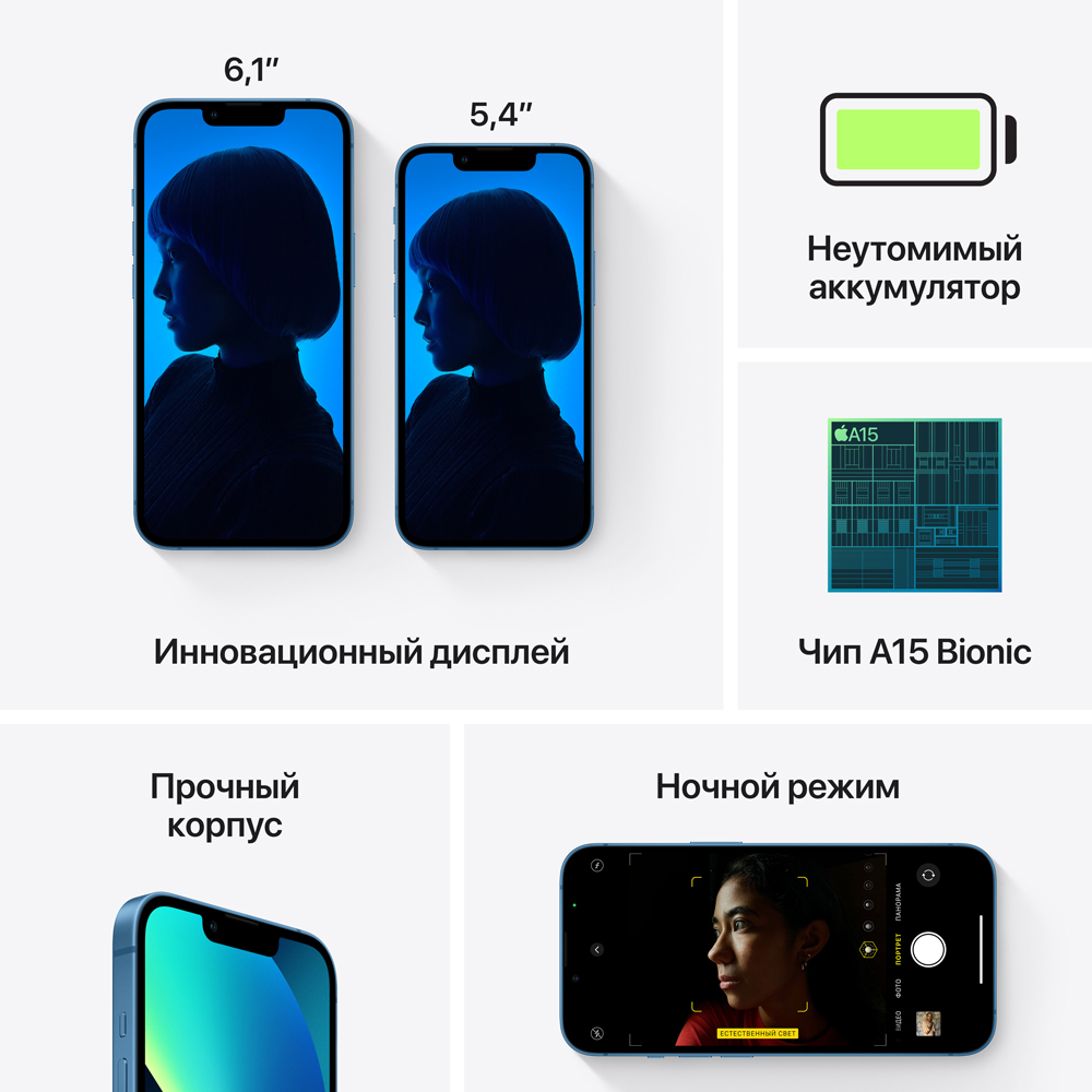 Смартфон Apple iPhone 13 128Gb Синий: купить по цене 63 990 рублей в  интернет магазине МТС