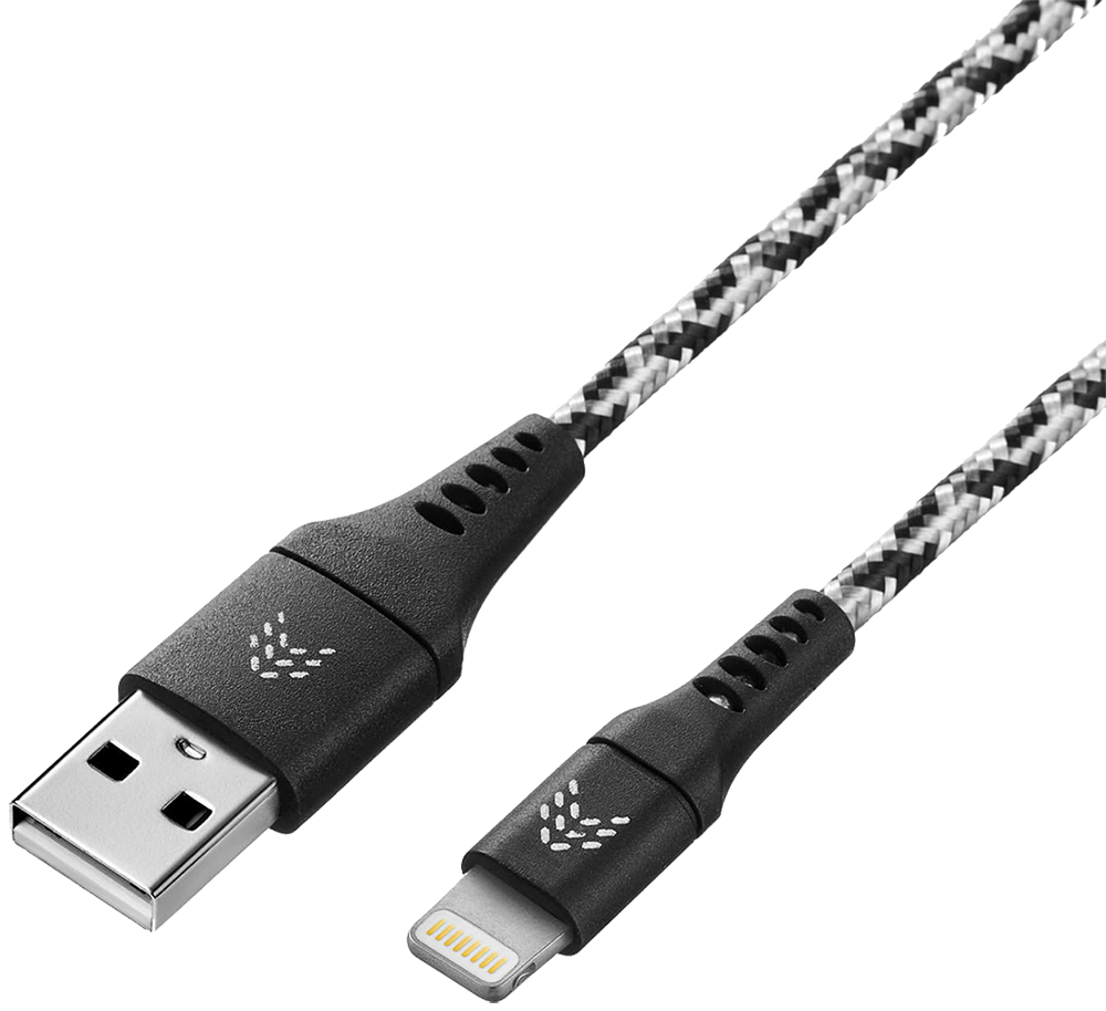 Дата-кабель Rocket Contact USB-A - Lightning 1м оплётка нейлон Черно ...