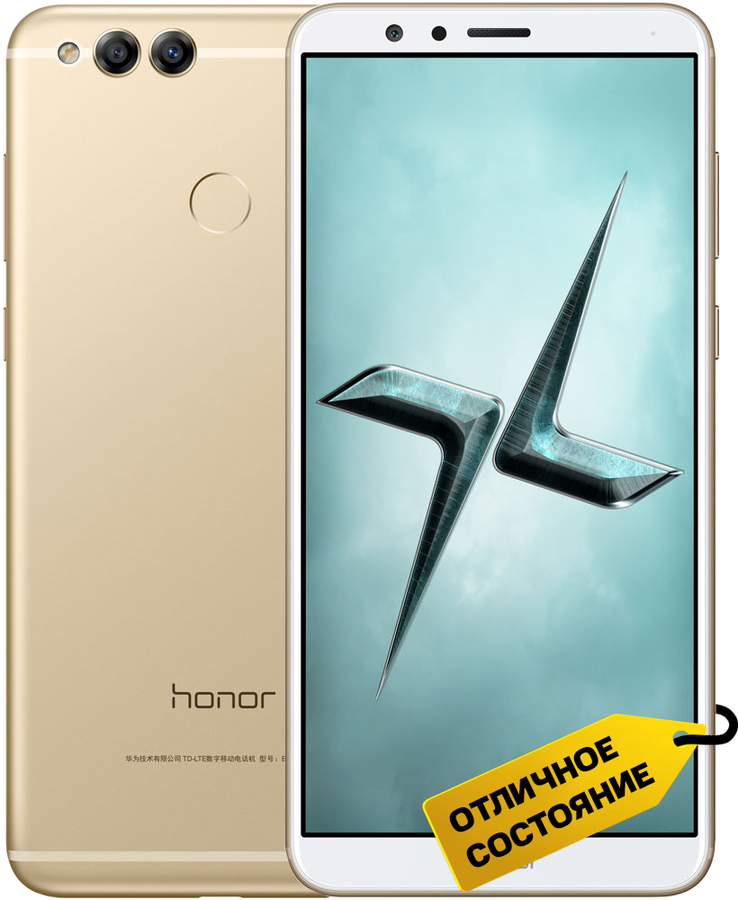 Смартфон HONOR 7X 4/64Gb Золотой «Отличное состояние»: купить по цене 7 490  рублей в интернет магазине МТС