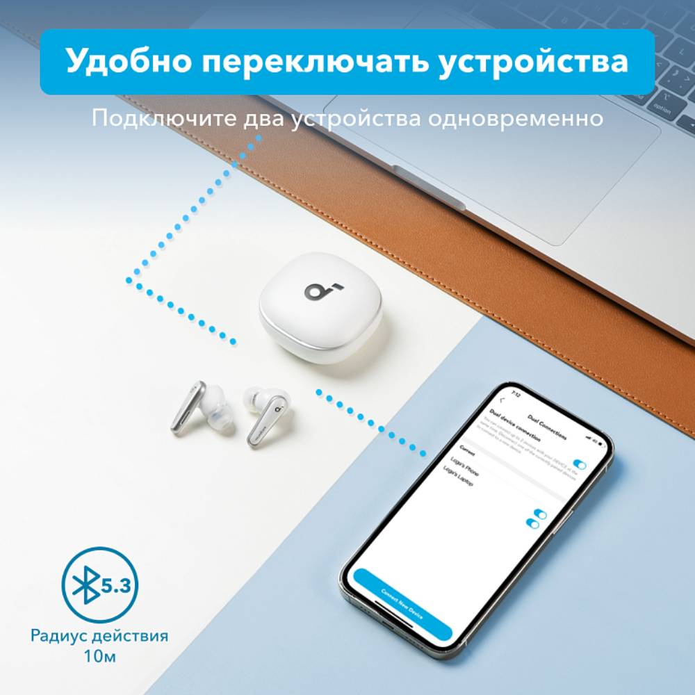 Беспроводные наушники Anker Soundcore Liberty 4 Синие: купить по цене 12  990 рублей в интернет магазине МТС