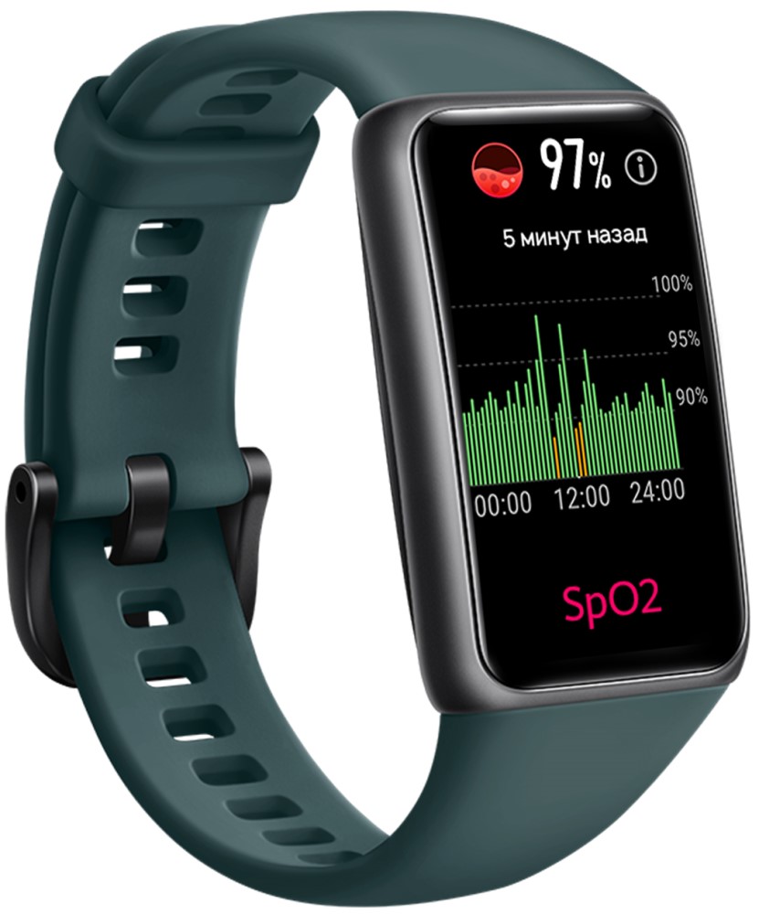 Фитнес-браслет HUAWEI Band 6 Насыщенный зеленый: купить по выгодной ...