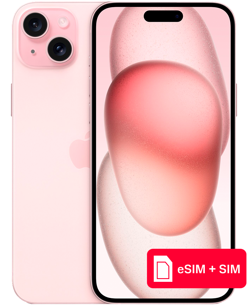 Смартфон Apple iPhone 15 Plus 128Gb eSIM + SIM Розовый: купить по цене 99  990 рублей в интернет магазине МТС