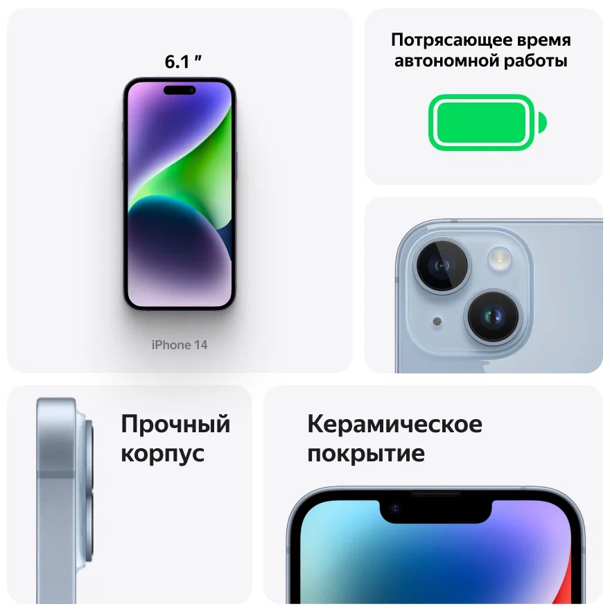 Смартфон Apple iPhone 14 128Gb Голубой: купить по выгодной цене с ...