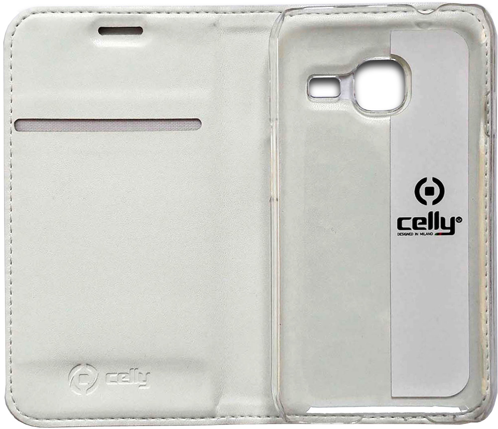 Чехол-книжка Celly Air Samsung Galaxy J1 mini 2016 white: купить по цене 9  рублей в интернет магазине МТС