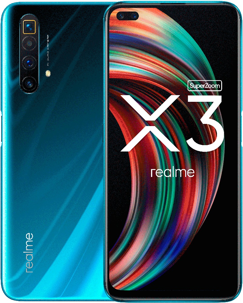 Смартфон Realme X3 Superzoom 12/256Gb Glacier Blue: купить по цене 27 990  рублей в интернет магазине МТС