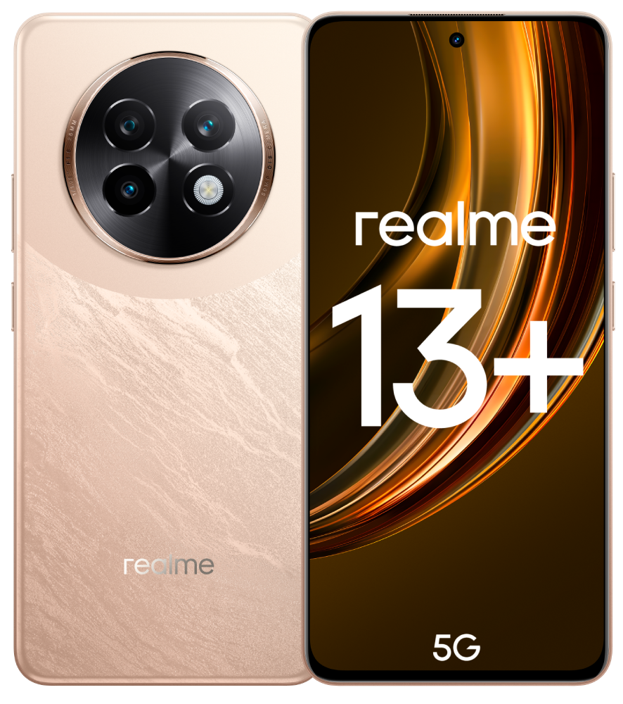 Смартфон realme 13+ 12/256 Гб 5G Золотой: купить по цене 18 990 рублей ...