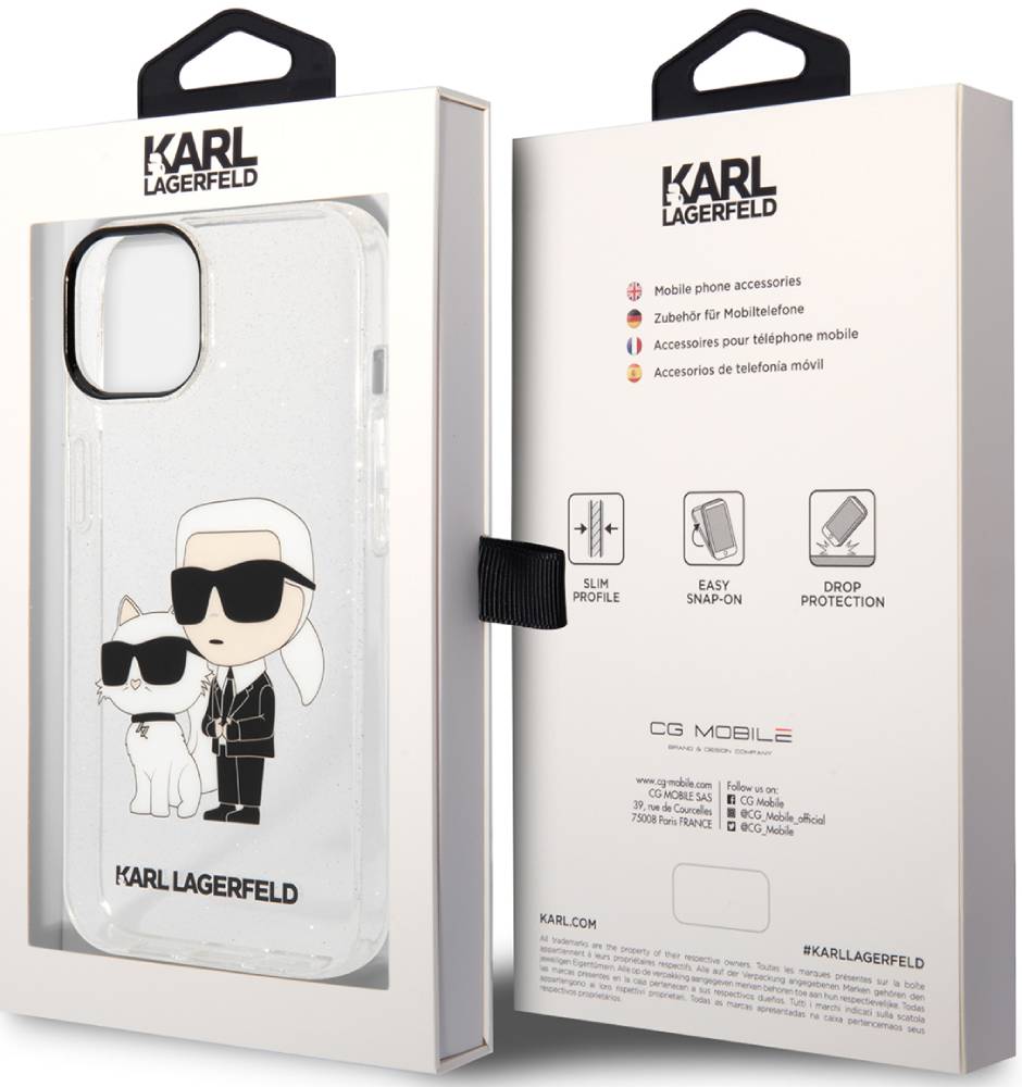 Чехол-накладка Karl Lagerfeld для iPhone 15 Iml Glitter Black Outline Case  Nft Karl & Choupette Прозрачный (KLHCP15SHNKCTGT): купить по цене 2 990  рублей в интернет магазине МТС