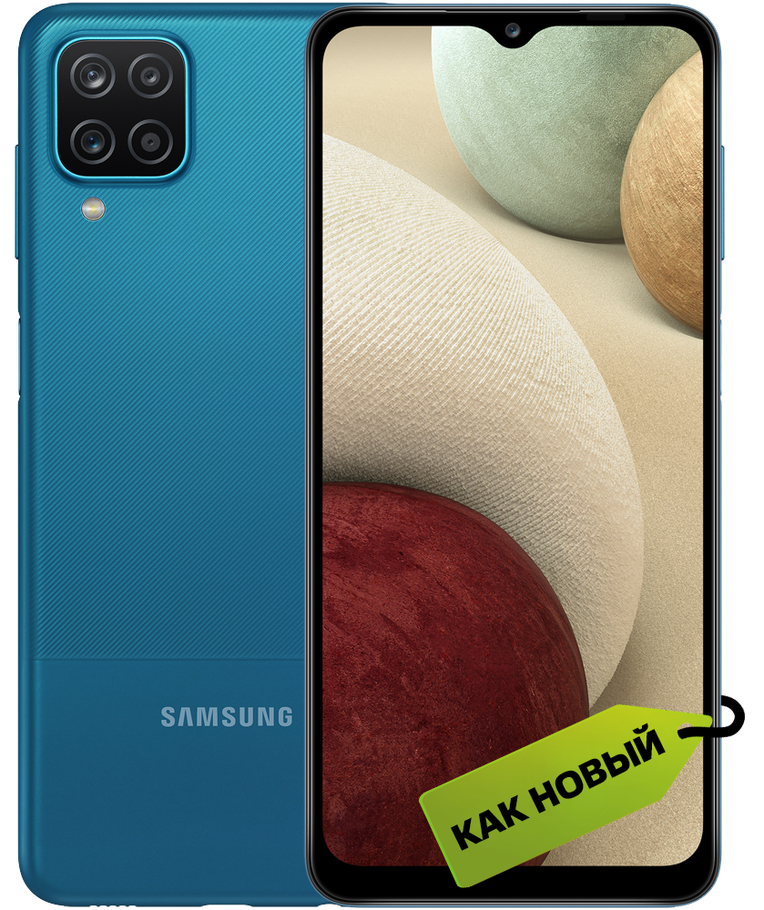 Смартфон Samsung A127 Galaxy A12 (2021) 4/64Gb Blue "Как новый":  купить по цене 11 890 рублей в интернет магазине МТС