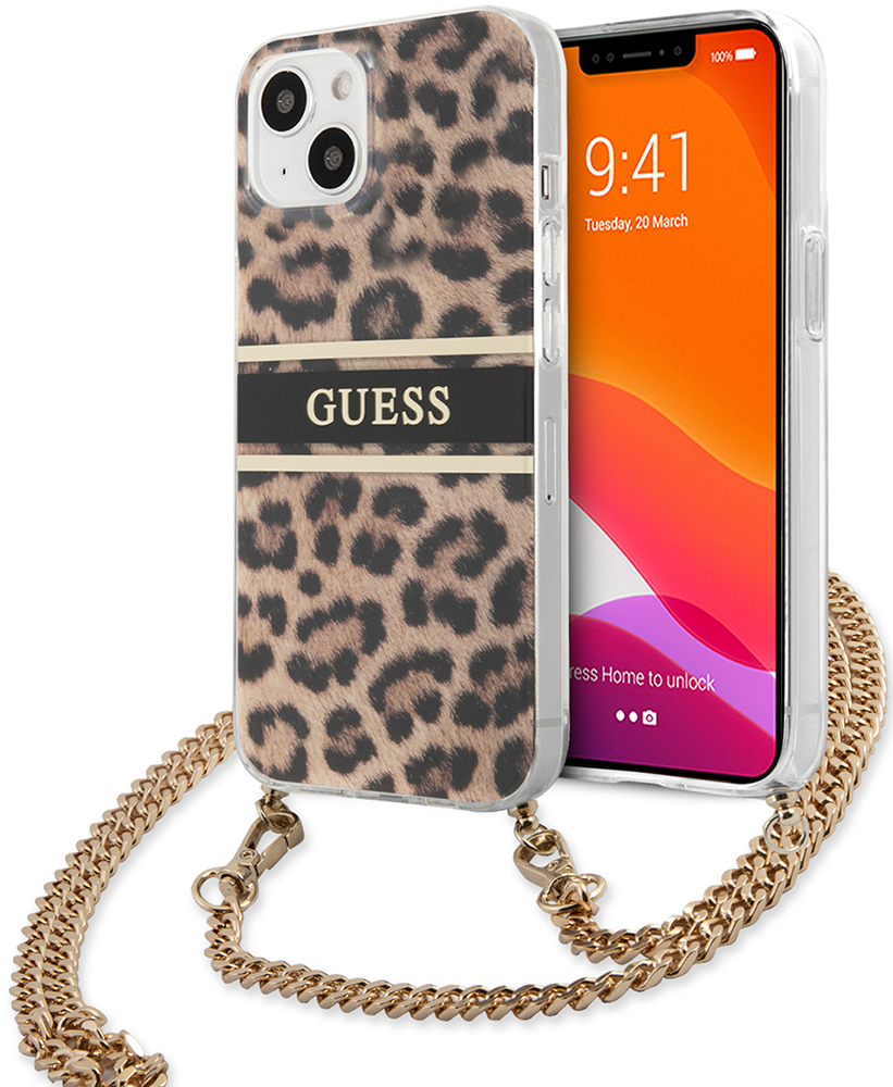 Отзывы на Чехол-накладка Guess для Phone 13 mini PC|TPU Hard+Gold crossbody  chain Леопардовый - Интернет-Магазин МТС